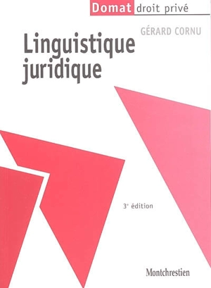 Linguistique juridique - Gérard Cornu