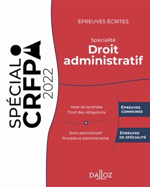 Epreuves écrites du CRFPA : spécialité droit administratif : 2022 - Sara Brimo