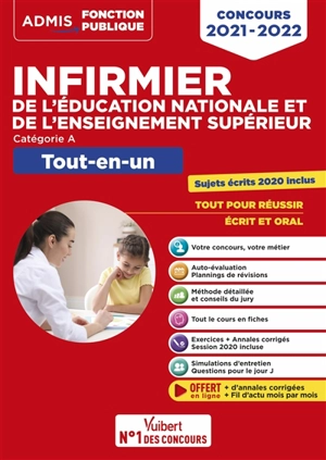 Infirmier de l'Education nationale et de l'Enseignement supérieur, catégorie A : tout-en-un : concours 2021-2022 - Karine Bourquin