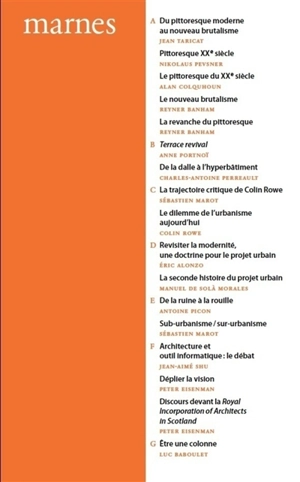 Marnes, documents d'architecture, n° 1 - Ecole d'architecture de la ville & des territoires à Marne-la-Vallée