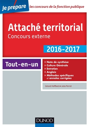 Attaché territorial 2016-2017 : concours externe : tout-en-un - Gérard Hoffbeck