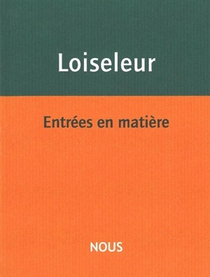 Entrées en matière - Aurélie Foglia