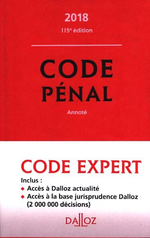 Code pénal, code de procédure pénale 2018