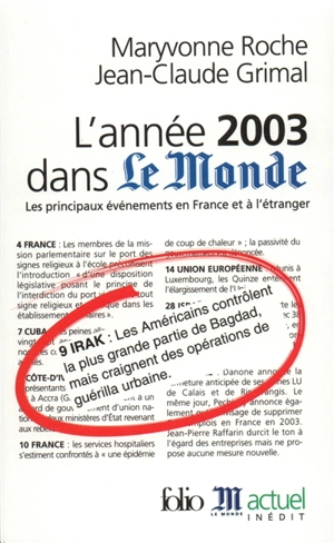 L'année 2003 dans Le Monde : les principaux événements en France et à l'étranger - Le Monde (périodique)