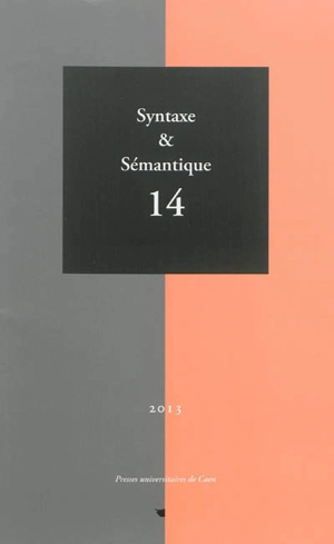 Syntaxe et sémantique, n° 14