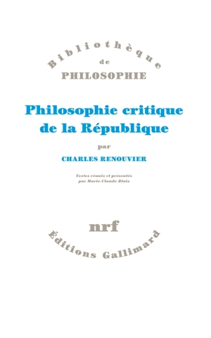 Philosophie critique de la République - Charles Renouvier