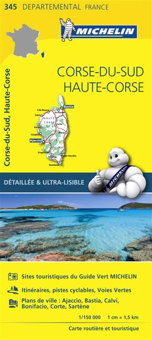 CARTE DEPARTEMENTALE CORSE-DU-SUD, HAUTE-CORSE - Collectif