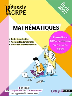 Mathématiques : tests d'évaluation, notions fondamentales, exercices d'entraînement : écrit 2022 - Saïd Chermak