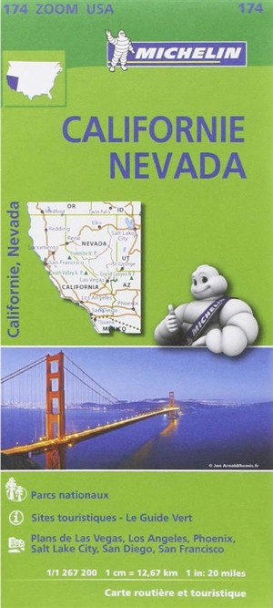 CARTE ZOOM CALIFORNIE - NEVADA - Collectif