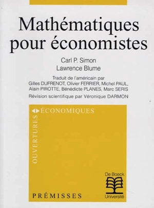 Mathématiques pour économistes - Carl P. Simon