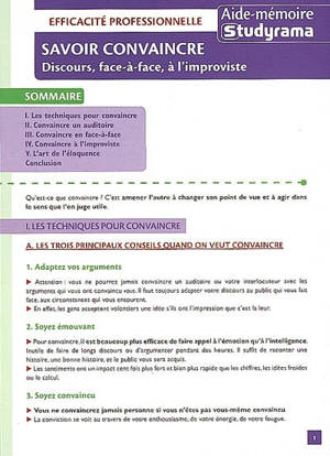 Savoir convaincre : discours, face-à-face, à l'improviste - Cyril Gely