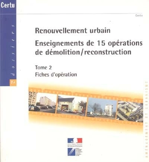 Renouvellement urbain : enseignements de 15 opérations de démolition-reconstruction. Vol. 2. Fiches d'opération - Centre d'études sur les réseaux, les transports, l'urbanisme et les constructions publiques (France)