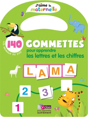 Les animaux du zoo : 140 gommettes pour apprendre les lettres et les chiffres - Christelle Déliot