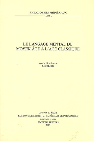 Le langage mental du Moyen Age à l'âge classique