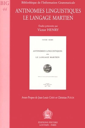 Antinomies linguistiques : le langage martien - Victor Henry