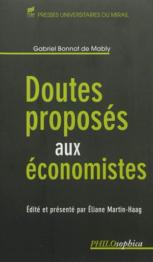 Doutes proposés aux économistes - Gabriel de Mably