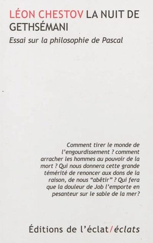 La nuit de Gethsémani : essai sur la philosophie de Pascal - Léon Chestov