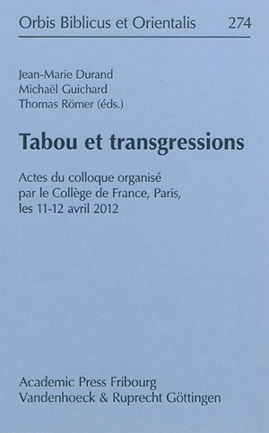 Tabou et transgressions : actes du colloque