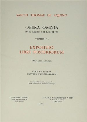 Expositio libri Peryermenias. Vol. 1 - Thomas d'Aquin