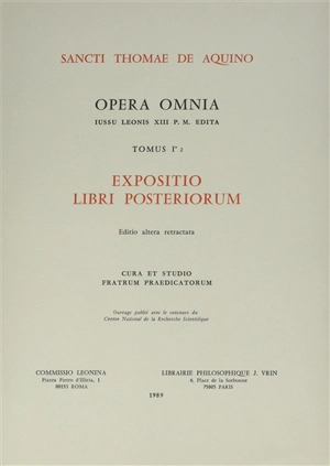 Expositio libri Peryermenias. Vol. 2 - Thomas d'Aquin