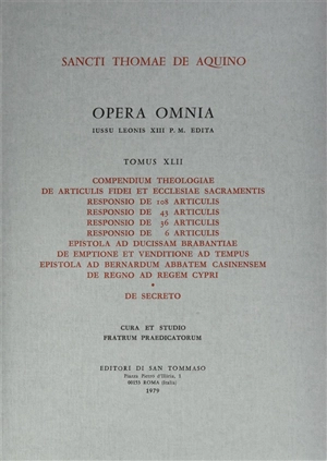 Opuscula. Vol. 3 - Thomas d'Aquin