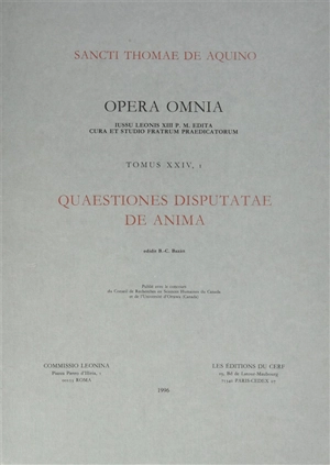 Quaestiones disputatae de anima. Vol. 1 - Thomas d'Aquin