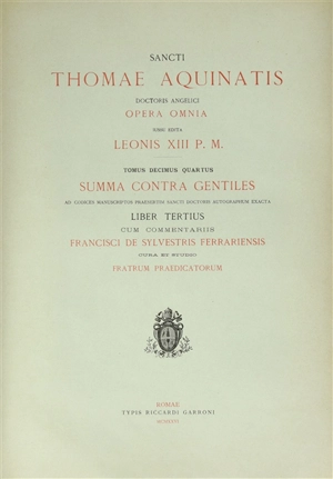 Summa contra gentiles. Vol. 3 - Thomas d'Aquin