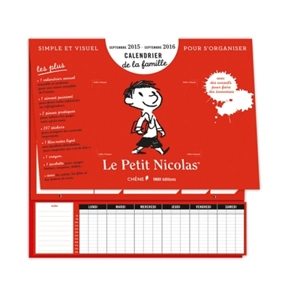 Le Petit Nicolas : calendrier de la famille : septembre 2015-septembre 2016 - René Goscinny