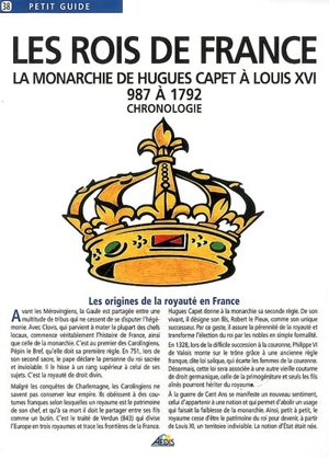 Les rois de France : la monarchie de Hugues Capet à Louis XVI, 987 à 1792 : chronologie - Henri Medori