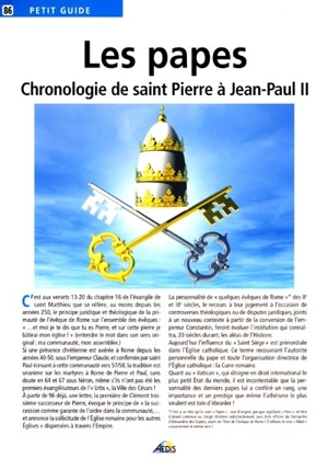 Les papes : chronologie de saint Pierre à Jean-Paul II