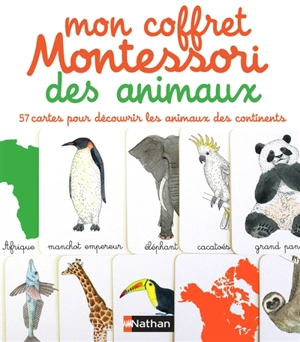 Mon coffret Montessori des animaux : 57 cartes pour découvrir les animaux des continents - Eve Herrmann