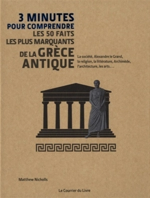 3 minutes pour comprendre les 50 faits les plus marquants de la Grèce antique : la société, Alexandre le Grand, la religion, la littérature, Archimède, l'architecture, les arts...
