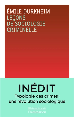 Leçons de sociologie criminelle - Emile Durkheim