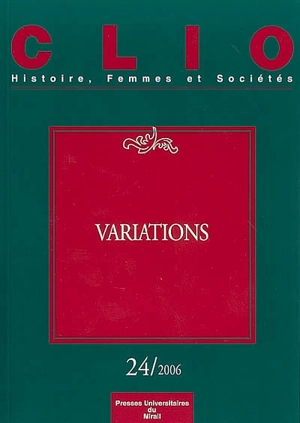 Clio : femmes, genre, histoire, n° 24. Variations