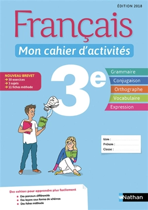 Français 3e : mon cahier d'activités - Pierre-Alain Chiffre