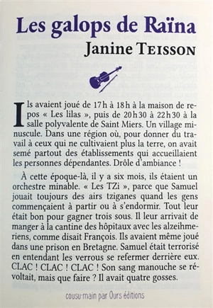 Les galops de Raïna - Janine Teisson