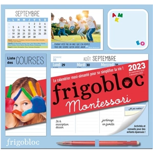 Frigobloc, le calendrier maxi-aimanté pour se simplifier la vie ! : Montessori : 2023, de septembre 2022 à décembre 2023 - Vanessa Toinet