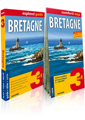 Bretagne : 3 en 1 : guide + atlas + carte