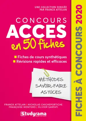 Concours Accès en 50 fiches : fiches de cours synthétiques, révisions rapides et efficaces : 2020