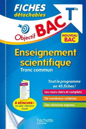 Enseignement scientifique tronc commun terminale générale : fiches détachables : nouveau bac - Louis-Marie Couteleau