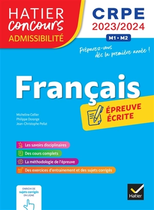 Français : épreuve écrite d'admissibilité : CRPE 2023-2024, M1-M2 - Micheline Cellier