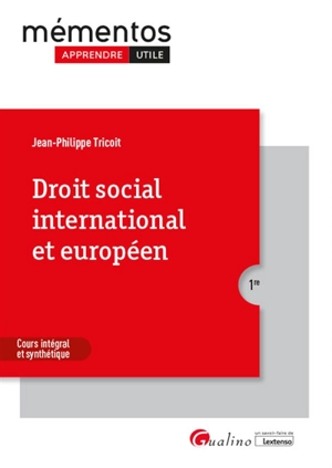 Droit social international et européen - Jean-Philippe Tricoit