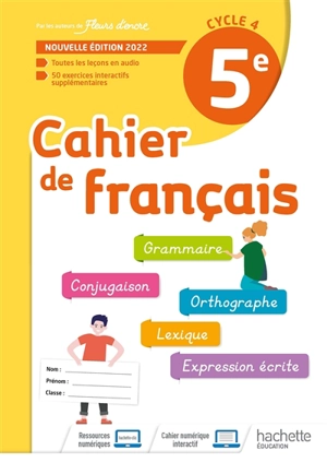 Cahier de français 5e, cycle 4 - Chantal Bertagna