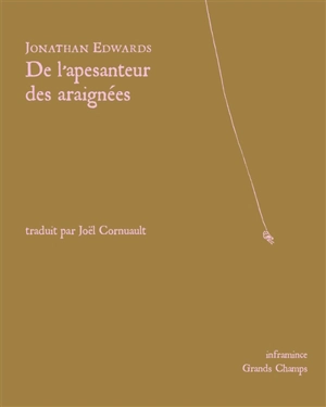 De l'apesanteur des araignées - Jonathan Edwards