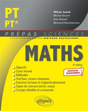 Maths PT, PT* : nouveaux programmes - Michel Goumi