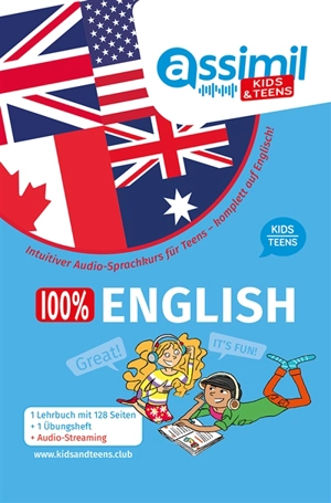 100 % English kids-teens : intuitiver Audio-Sprachkurs für Teens : komplett auf Englisch ! - Nolwena Monnier