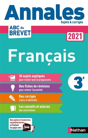 Français 3e : annales 2021 - Thomas Bouhours