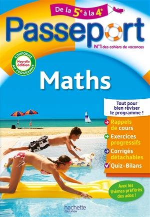 Passeport maths, de la 5e à la 4e : conforme au programme - Philippe Rousseau