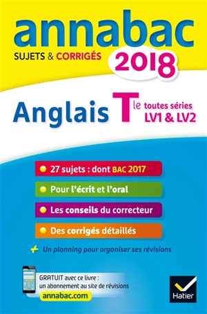 Anglais terminale toutes séries, LV1 & LV2 : 2018 - Jeanne-France Rattier