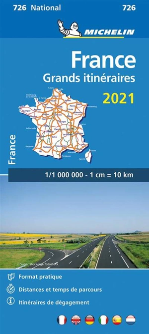 CARTE NATIONALE GRANDS ITINERAIRES FRANCE 2021 - Collectif